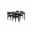 Armen Living Katelyn Fabric/Wood Dining Chair in Midnight Black/Gray (Set of 2)