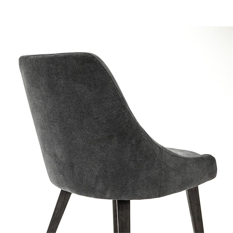 Armen Living Lileth River Fabric & Wood Dining Chair in Gray (Set of 2)