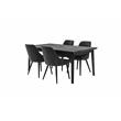 Armen Living Lileth River Fabric & Wood Dining Chair in Gray (Set of 2)