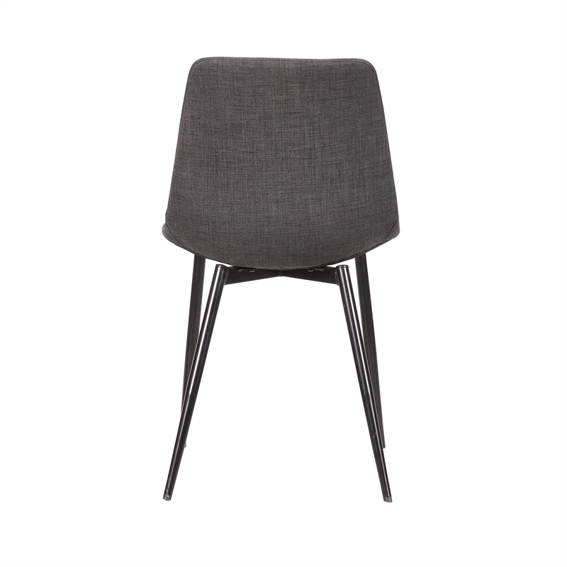 Armen Living Monte Modern Faux Leather & Metal Dining Chair in Charcoal/Black
