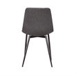 Armen Living Monte Modern Faux Leather & Metal Dining Chair in Charcoal/Black
