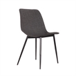 Armen Living Monte Modern Faux Leather & Metal Dining Chair in Charcoal/Black