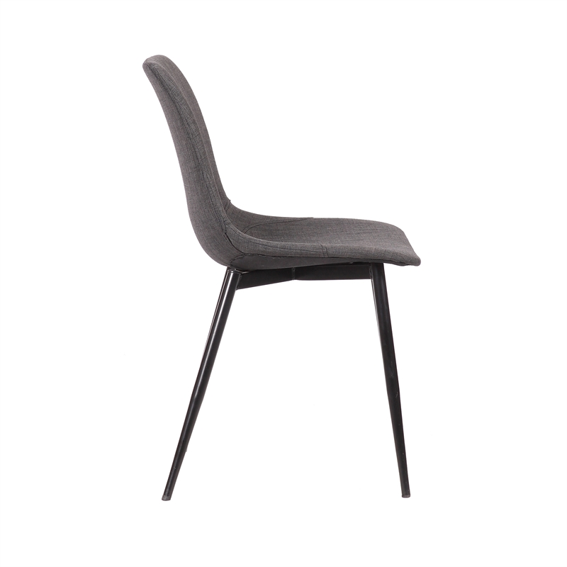 Armen Living Monte Modern Faux Leather & Metal Dining Chair in Charcoal/Black