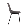 Armen Living Monte Modern Faux Leather & Metal Dining Chair in Charcoal/Black