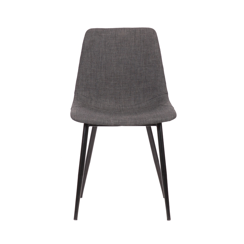 Armen Living Monte Modern Faux Leather & Metal Dining Chair in Charcoal/Black