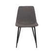 Armen Living Monte Modern Faux Leather & Metal Dining Chair in Charcoal/Black