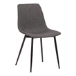 Armen Living Monte Modern Faux Leather & Metal Dining Chair in Charcoal/Black