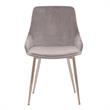 Armen Living Heidi Upholstered Modern Velvet Dining Accent Chair in Gray