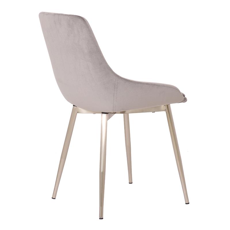 Armen Living Heidi Upholstered Modern Velvet Dining Accent Chair in Gray