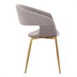 Armen Living Jocelyn Fabric Dining Accent Chair with Metal Legs in Gray/Gold
