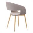 Armen Living Jocelyn Fabric Dining Accent Chair with Metal Legs in Gray/Gold