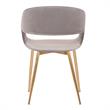 Armen Living Jocelyn Fabric Dining Accent Chair with Metal Legs in Gray/Gold