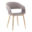 Armen Living Jocelyn Fabric Dining Accent Chair with Metal Legs in Gray/Gold