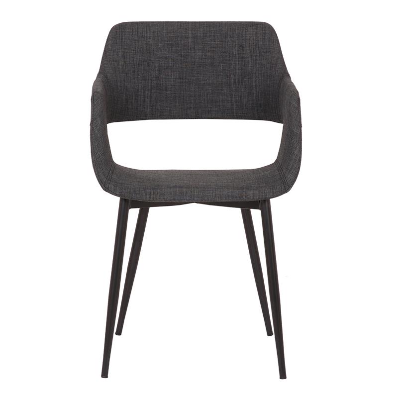 Armen Living Ariana Open Back Modern Fabric Dining Accent Chair in Charcoal