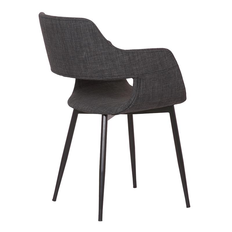 Armen Living Ariana Open Back Modern Fabric Dining Accent Chair in Charcoal
