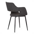 Armen Living Ariana Open Back Modern Fabric Dining Accent Chair in Charcoal