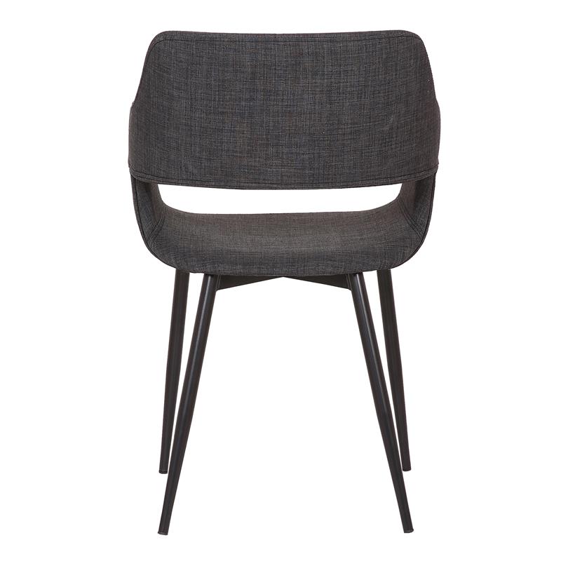 Armen Living Ariana Open Back Modern Fabric Dining Accent Chair in Charcoal