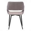 Armen Living Ariana Open Back Modern Fabric Dining Accent Chair in Gray