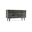 Armen Living Mohave 6-Drawer Mid-Century Wood Dresser in Tundra Gray