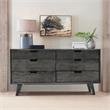 Armen Living Mohave 6-Drawer Mid-Century Wood Dresser in Tundra Gray