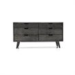 Armen Living Mohave 6-Drawer Mid-Century Wood Dresser in Tundra Gray