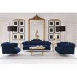 Armen Living Elegance Modern Velvet Chair with Acrylic Legs in Blue