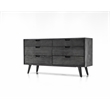 Armen Living Mohave 4-Piece Modern Wood Queen Bedroom Set in Tundra Gray