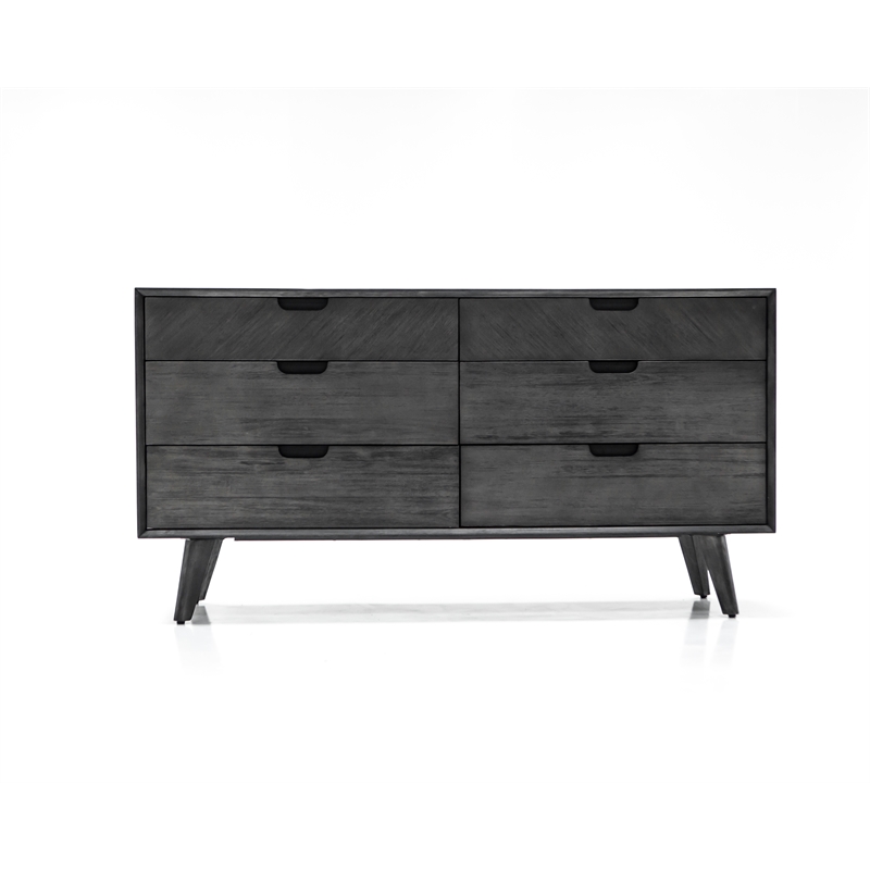 Armen Living Mohave 4-Piece Modern Wood King Bedroom Set in Tundra Gray