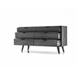 Armen Living Mohave 4-Piece Modern Wood King Bedroom Set in Tundra Gray