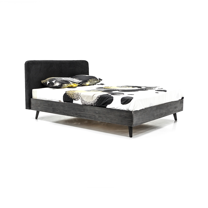 Armen Living Mohave 4-Piece Modern Wood King Bedroom Set in Tundra Gray