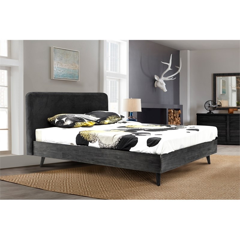 Armen Living Mohave 3-Piece Modern Wood Queen Bedroom Set in Tundra Gray