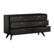 Armen Living Baly 4-Piece Modern Wood King Bedroom Set in Brushed Brown/Gray