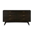 Armen Living Baly 4-Piece Modern Wood King Bedroom Set in Brushed Brown/Gray