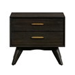 Armen Living Baly 4-Piece Modern Wood King Bedroom Set in Brushed Brown/Gray