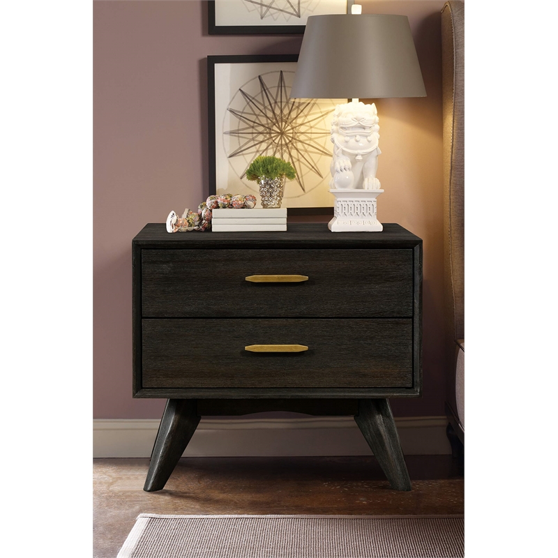 Armen Living Baly 3-Piece Modern Wood King Bedroom Set in Brushed Brown