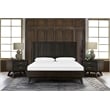 Armen Living Baly 3-Piece Modern Wood King Bedroom Set in Brushed Brown