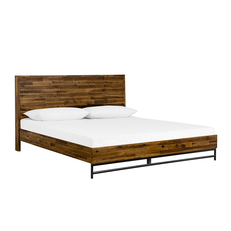 Armen Living Cusco 4-Piece Modern Wood Queen Bedroom Set in Brown/Black