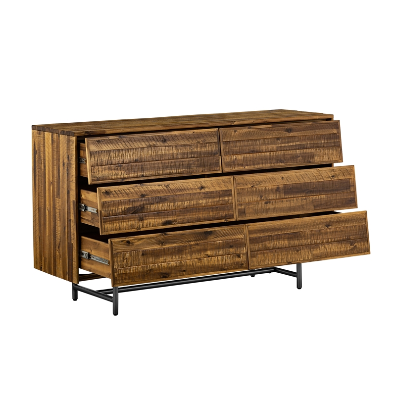 Armen Living Cusco 4-Piece Modern Wood Queen Bedroom Set in Brown/Black