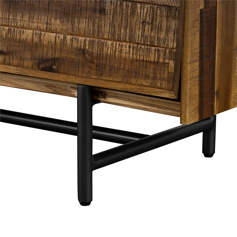 Armen Living Cusco 4-Piece Modern Wood Queen Bedroom Set in Brown/Black