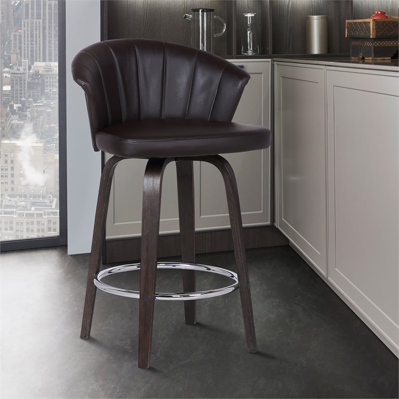 Armen Living Ashley Modern Faux Leather 30