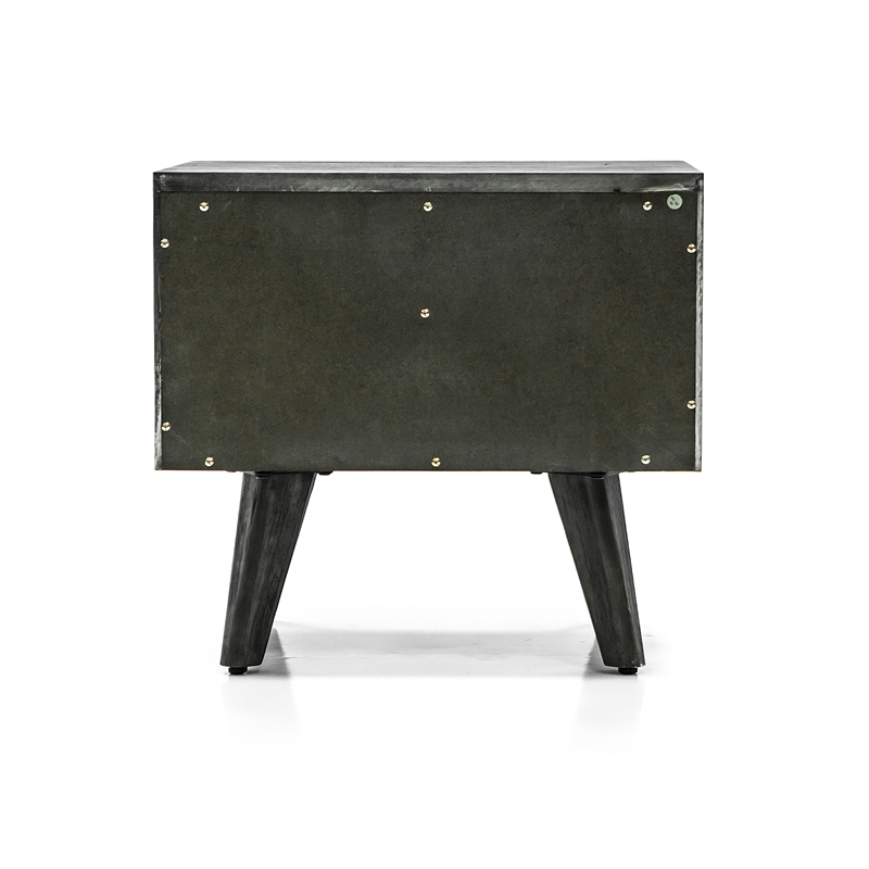 Armen Living Mohave Modern Wood Single Drawer Night Stand in Tundra Gray