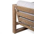 Armen Living Paradise Wood Outdoor Patio Lounge Chair in Natural/Light Gray