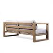 Armen Living Paradise Wood Outdoor Patio Lounge Chair in Natural/Light Gray