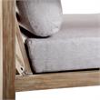 Armen Living Paradise Wood Outdoor Patio Lounge Chair in Natural/Light Gray