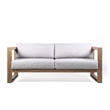 Armen Living Paradise Wood Outdoor Patio Lounge Chair in Natural/Light Gray