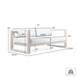 Armen Living Paradise Wood Outdoor Patio Lounge Chair in Natural/Light Gray