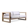 Armen Living Paradise Wood Outdoor Patio Lounge Chair in Natural/Light Gray