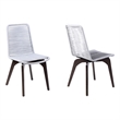Armen Living Island Wood Outdoor Patio Dining Chair in Gray/Brown (Set of 2)