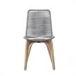 Armen Living Island Wood Outdoor Patio Dining Chair in Gray/Natural (Set of 2)