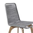 Armen Living Island Wood Outdoor Patio Dining Chair in Gray/Natural (Set of 2)